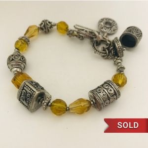 ❌SOLD❌ Silver and Amber Poisoner’s Bracelet